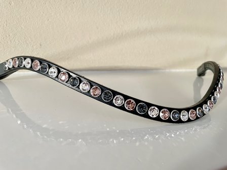 Crystal, Vintage Rose &amp; Silver Night browband - XL