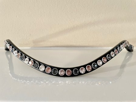 Crystal, Vintage Rose &amp; Silver Night browband - XL