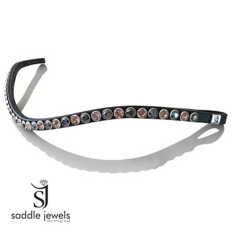 Vintage Rose &amp; Jet Hematite browband - XL