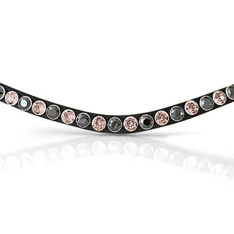 Vintage Rose &amp; Jet Hematite browband - XL