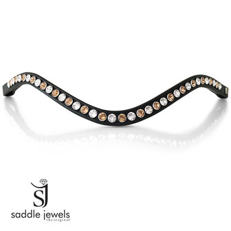 Light Colorado Topaz &amp; Crystal browband - XL