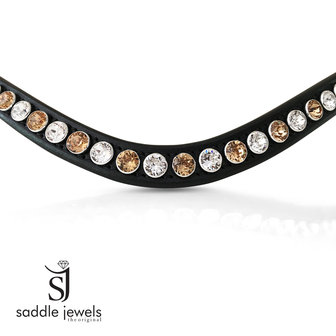 Light Colorado Topaz &amp; Crystal browband - XL