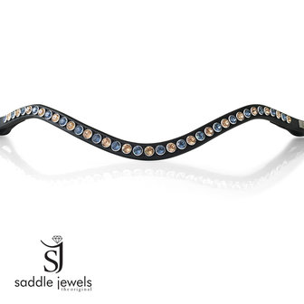 Light Colorado Topaz &amp; Denim Blue browband - XL