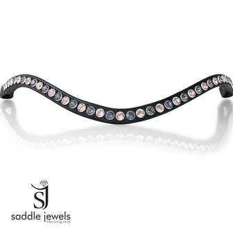 Vintage Rose &amp; Silver Night browband - XL