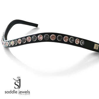 Vintage Rose &amp; Silver Night browband - XL