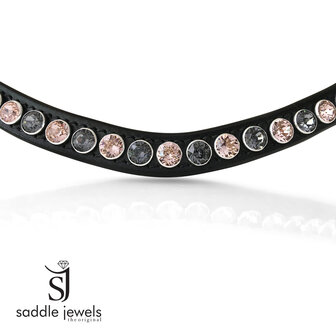 Vintage Rose &amp; Silver Night browband - XL