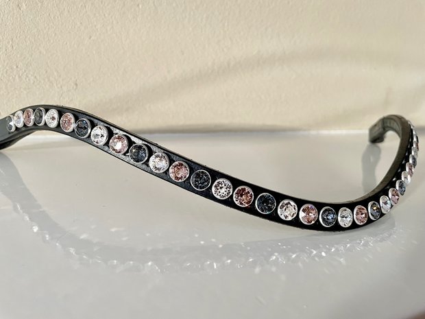 Crystal, Vintage Rose & Silver Night browband - XL