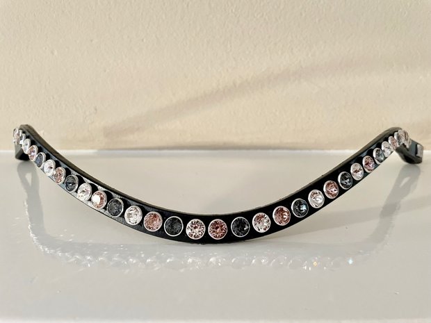 Crystal, Vintage Rose & Silver Night browband - XL