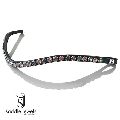 Vintage Rose & Jet Hematite browband - XL