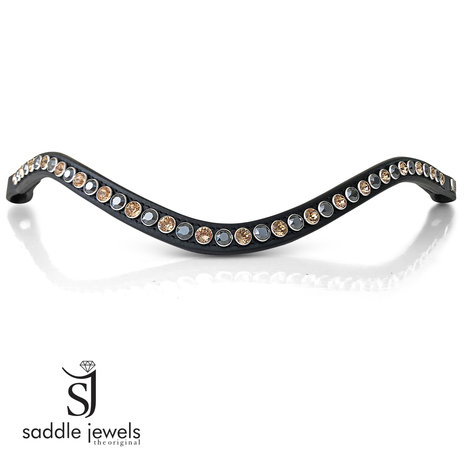 Light Colorado Topaz & Jet Hematite browband - XL