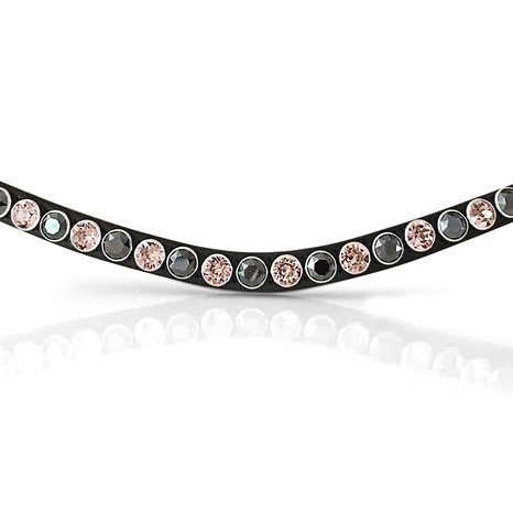 Vintage Rose & Jet Hematite browband - XL