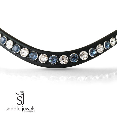 Crystal & Denim Blue browband - XL