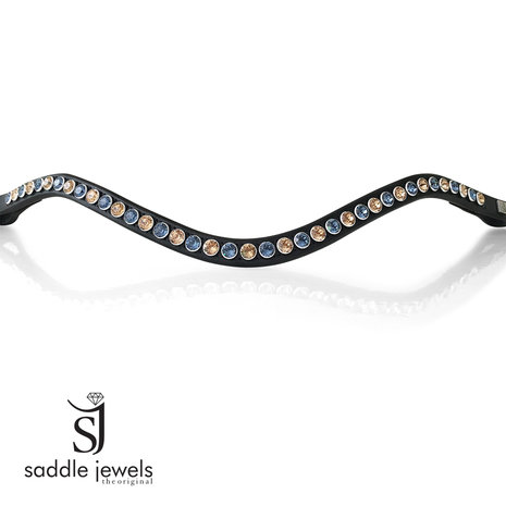 Light Colorado Topaz & Denim Blue browband - XL